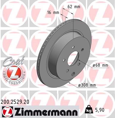 Тормозной диск   200.2529.20   ZIMMERMANN