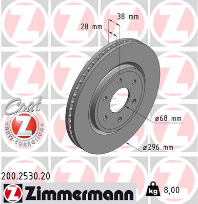Тормозной диск   200.2530.20   ZIMMERMANN