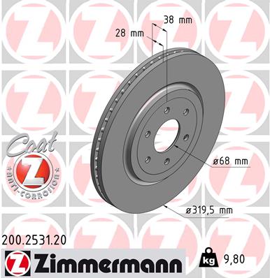 Тормозной диск   200.2531.20   ZIMMERMANN