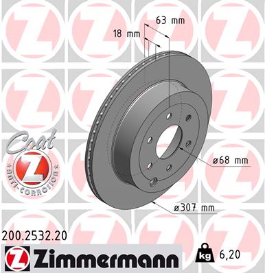 Тормозной диск   200.2532.20   ZIMMERMANN