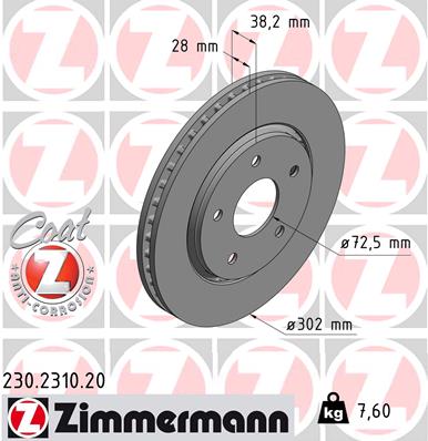 Гальмівний диск   230.2310.20   ZIMMERMANN