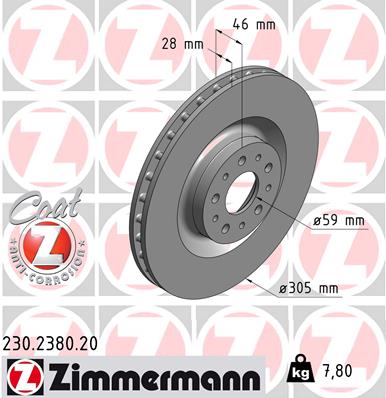 Тормозной диск   230.2380.20   ZIMMERMANN