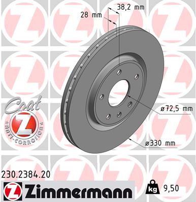 Тормозной диск   230.2384.20   ZIMMERMANN