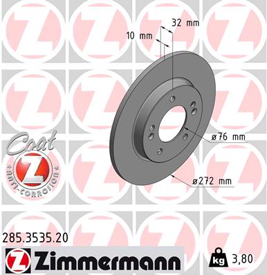 Тормозной диск   285.3535.20   ZIMMERMANN