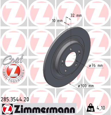 Тормозной диск   285.3544.20   ZIMMERMANN