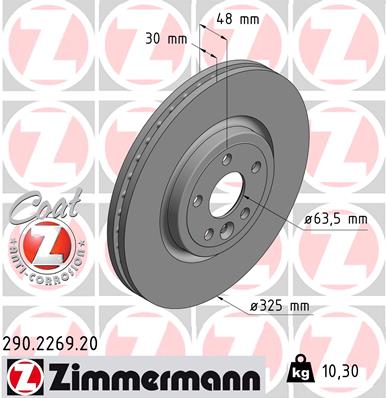 Тормозной диск   290.2269.20   ZIMMERMANN