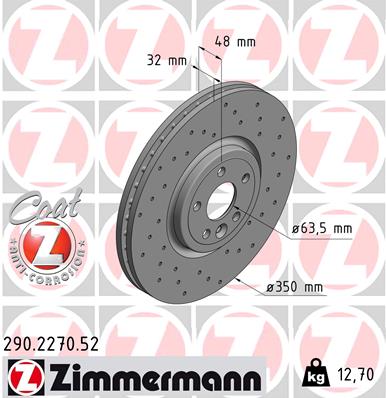 Тормозной диск   290.2270.52   ZIMMERMANN