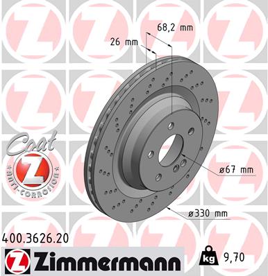 Гальмівний диск   400.3626.20   ZIMMERMANN