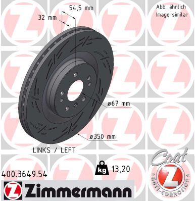 Тормозной диск   400.3649.54   ZIMMERMANN