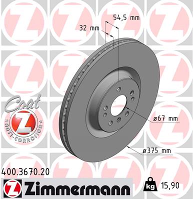 Гальмівний диск   400.3670.20   ZIMMERMANN