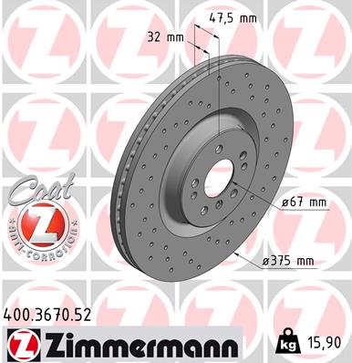 Тормозной диск   400.3670.52   ZIMMERMANN