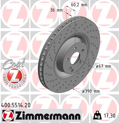 Гальмівний диск   400.5514.20   ZIMMERMANN