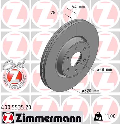 Гальмівний диск   400.5535.20   ZIMMERMANN