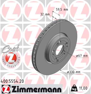 Гальмівний диск   400.5554.20   ZIMMERMANN