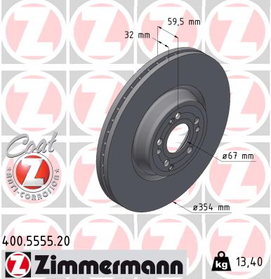 Тормозной диск   400.5555.20   ZIMMERMANN