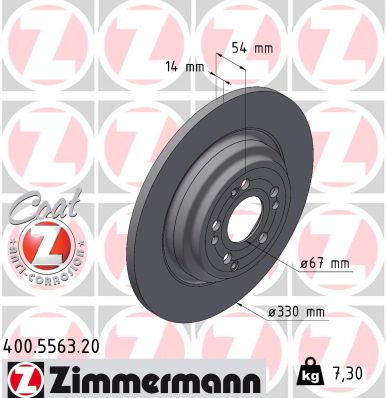 Тормозной диск   400.5563.20   ZIMMERMANN