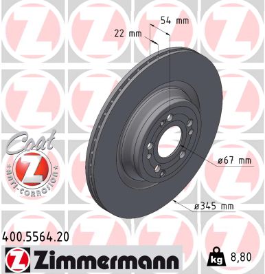 Гальмівний диск   400.5564.20   ZIMMERMANN