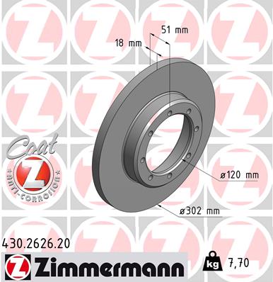 Тормозной диск   430.2626.20   ZIMMERMANN