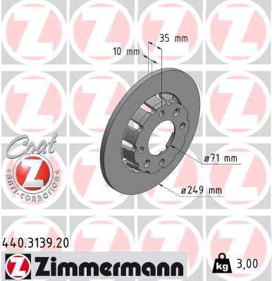 Тормозной диск   440.3139.20   ZIMMERMANN