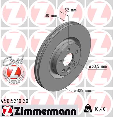 Тормозной диск   450.5210.20   ZIMMERMANN