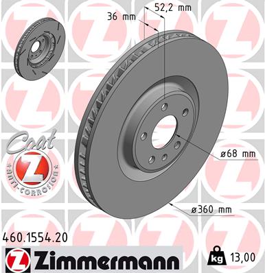 Тормозной диск   460.1554.20   ZIMMERMANN