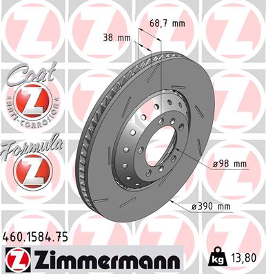 Гальмівний диск   460.1584.75   ZIMMERMANN