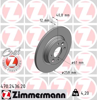 Тормозной диск   470.2436.20   ZIMMERMANN
