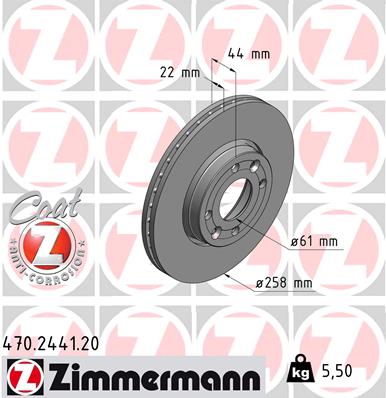 Тормозной диск   470.2441.20   ZIMMERMANN