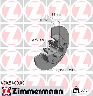 Тормозной диск   470.5400.00   ZIMMERMANN