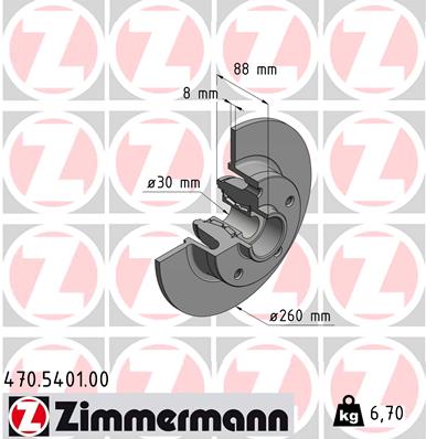Тормозной диск   470.5401.00   ZIMMERMANN