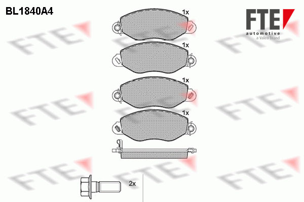 Комплект тормозных колодок, дисковый тормоз   9010416   FTE