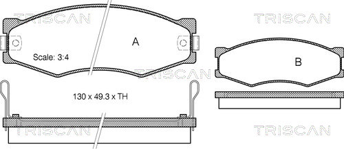Комплект тормозных колодок, дисковый тормоз   8110 14103   TRISCAN