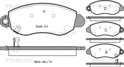 Комплект тормозных колодок, дисковый тормоз   8110 16007   TRISCAN