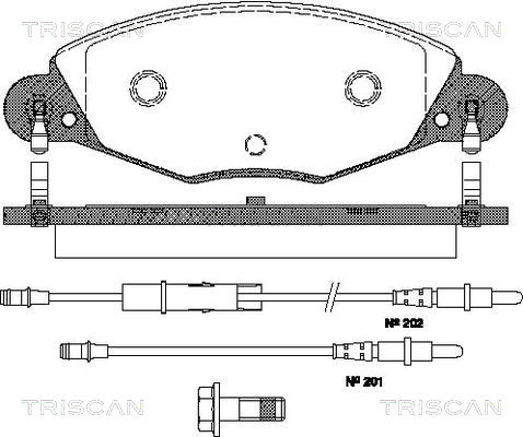 Комплект тормозных колодок, дисковый тормоз   8110 28018   TRISCAN