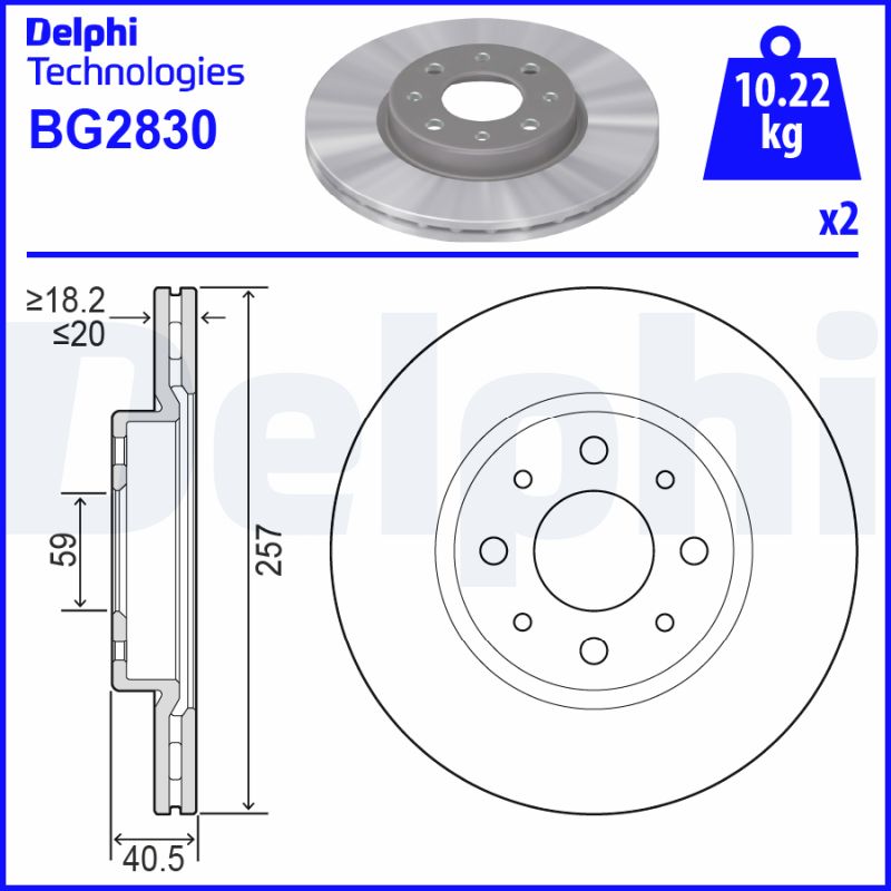Гальмівний диск   BG2830   DELPHI