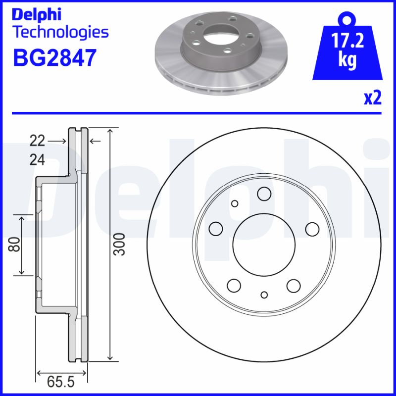 Тормозной диск   BG2847   DELPHI