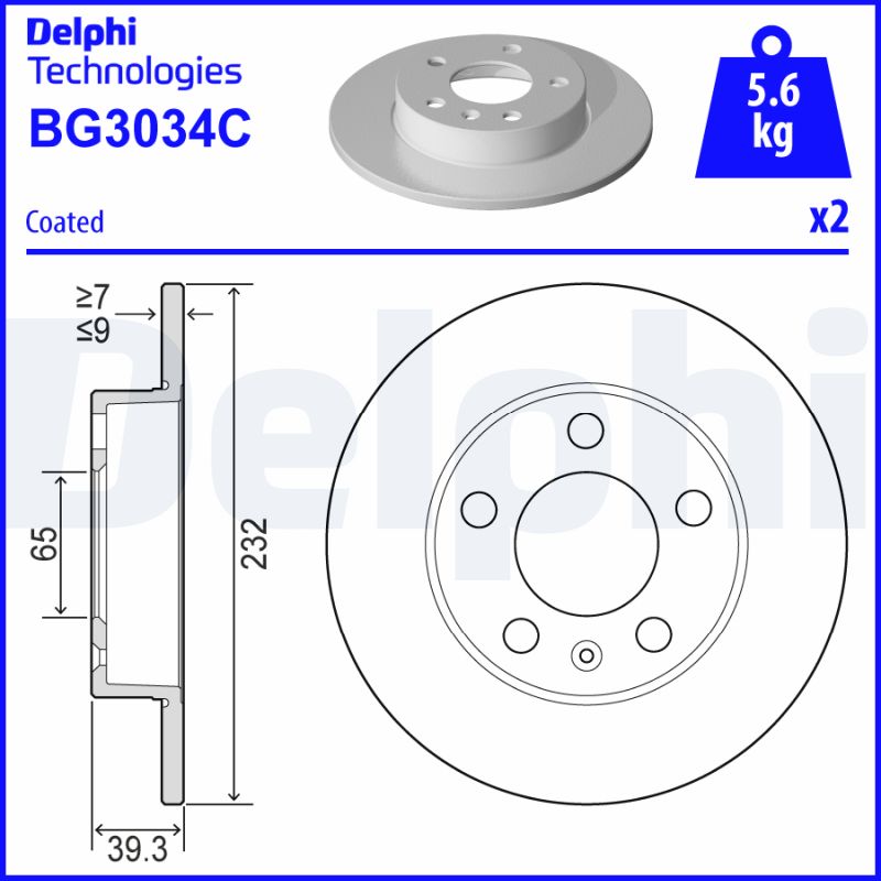 Тормозной диск   BG3034C   DELPHI