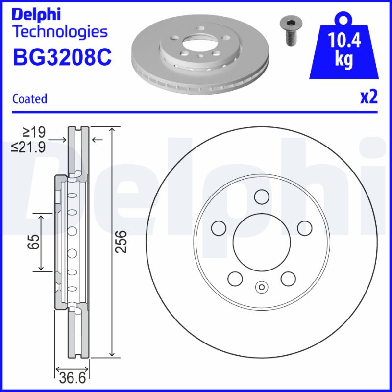 Гальмівний диск   BG3208C   DELPHI