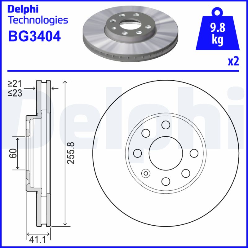 Тормозной диск   BG3404   DELPHI