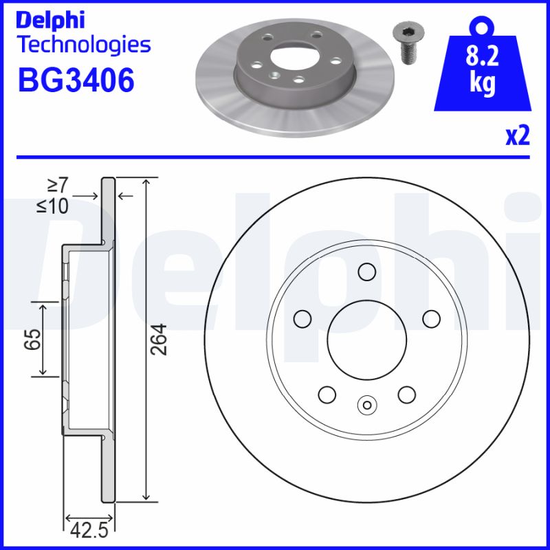 Гальмівний диск   BG3406   DELPHI