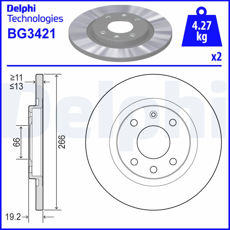 Тормозной диск   BG3421   DELPHI