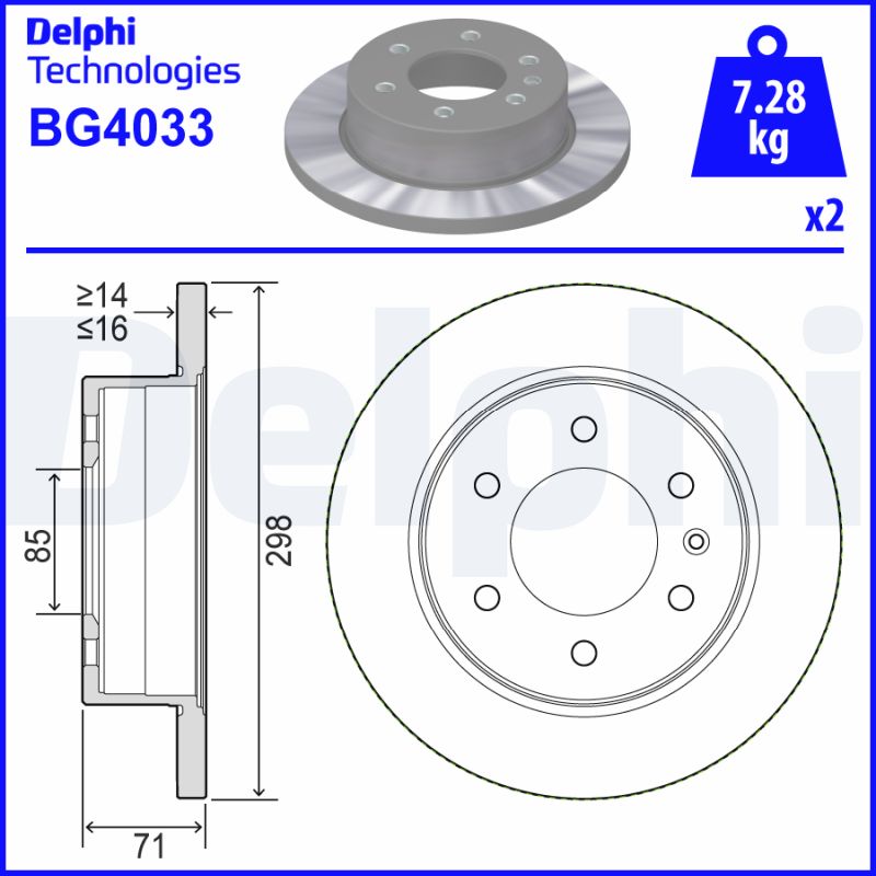Тормозной диск   BG4033   DELPHI