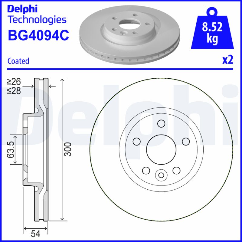 Гальмівний диск   BG4094C   DELPHI