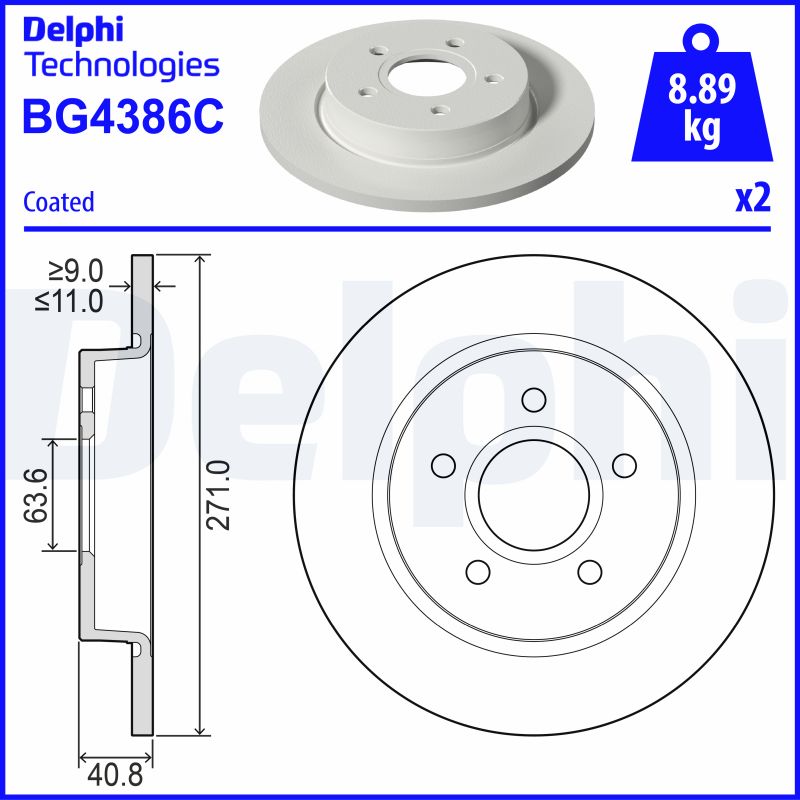 Тормозной диск   BG4386C   DELPHI