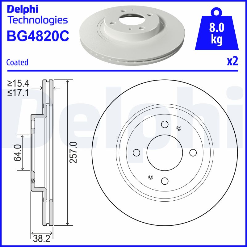 Тормозной диск   BG4820C   DELPHI