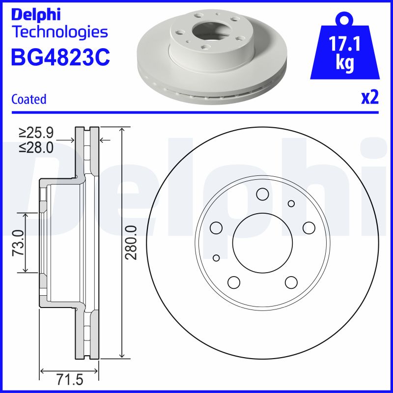 Гальмівний диск   BG4823C   DELPHI