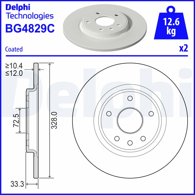 Гальмівний диск   BG4829C   DELPHI
