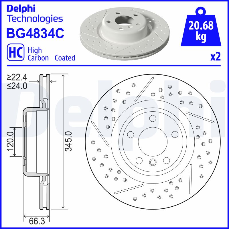 Тормозной диск   BG4834C   DELPHI