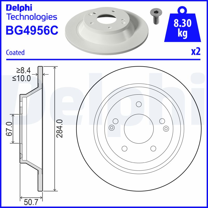 Гальмівний диск   BG4956C   DELPHI