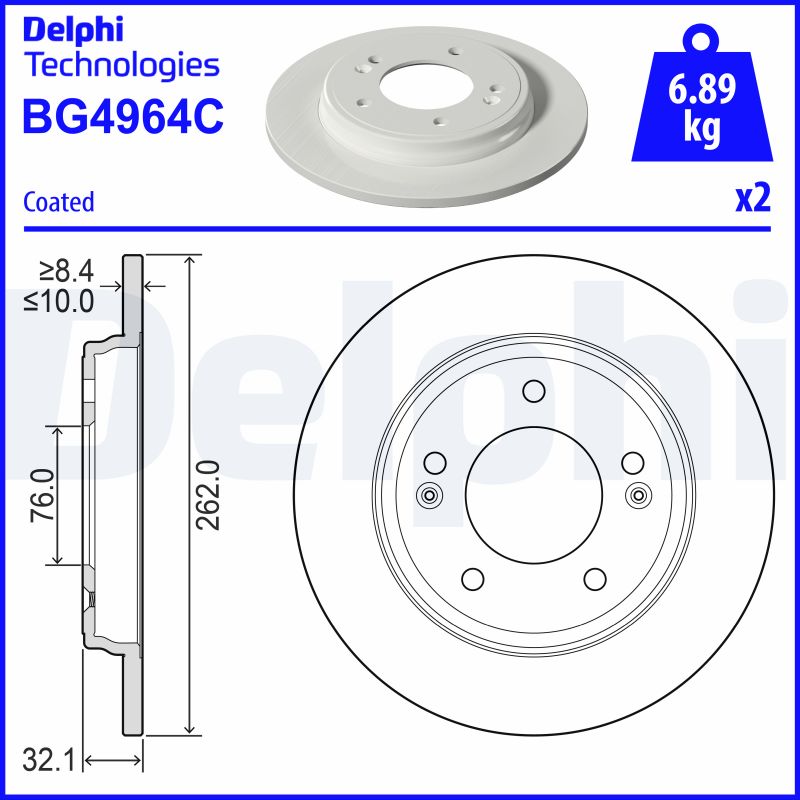 Гальмівний диск   BG4964C   DELPHI